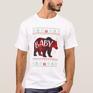T-shirt Pyjama Rouge de Noël Ourson
