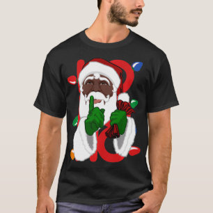 T-shirt Pyjamas de Noël Black African American Père Noël 2