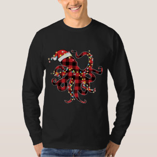 T-shirt Pyjamas de Noël de poulpe rouge de buffle