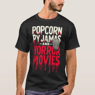 T-shirt Pyjamas Popcorn Et Films D'Horreur Mov Horreur