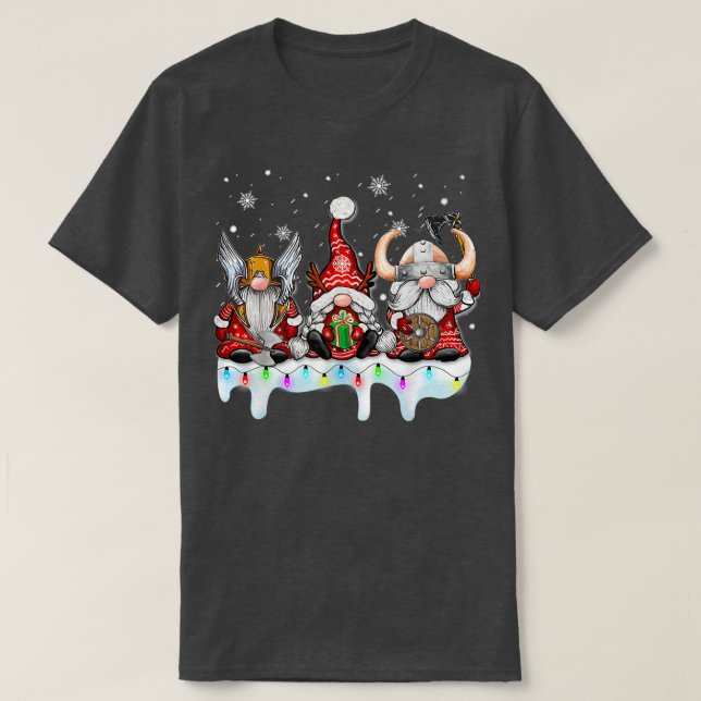 T-shirt Pyjamas Viking Christmas Gnome Norse Mythologie (Design devant)
