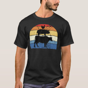 T-shirt Pyramide alimentaire vintage Carnivore Mangeur de