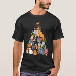 T-shirt Pyramide d'animaux du voyage au zoo