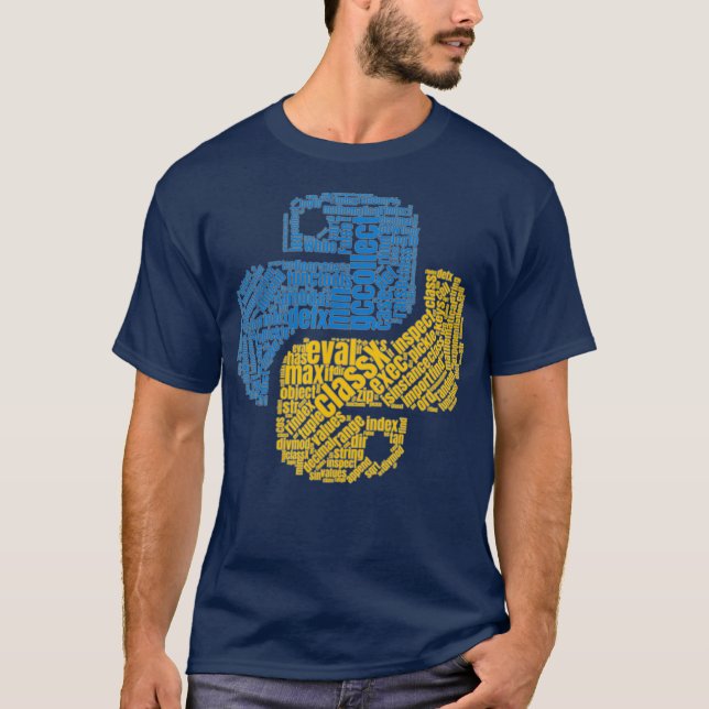 T-shirt Python Codage Word Art (Devant)
