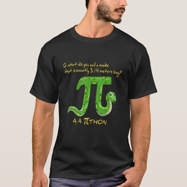T-shirt Python Pithon Pi Symbole Funny Math Enseignant Pi  (Devant)