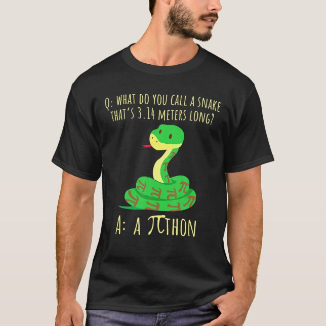 T-shirt Python Pithon Pi Symbole Funny Math Enseignant Pi  (Devant)