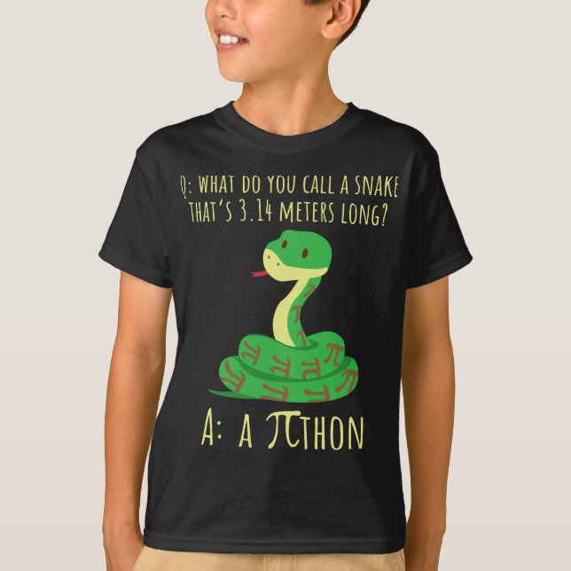 T-shirt Python Pithon Pi Symbole Funny Math Enseignant Pi  (Devant)