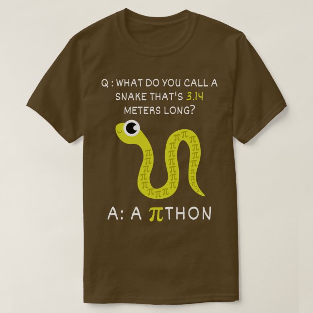 T-shirt Python Pithon PiFunny Enseignant Math Pi Jour 2 (Design devant)
