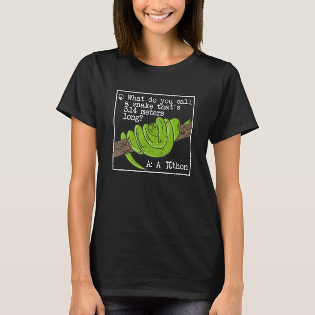 T-shirt Python Snake Pithon Pi Jour Symbole Math Enseignan (Devant)
