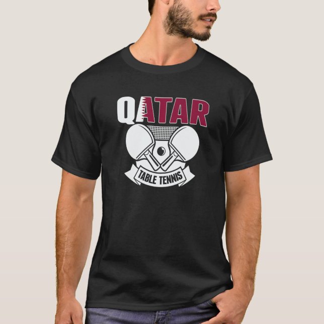 T-shirt Qatar Ping Pong  Proud Qatari Table Tennis Support (Devant)