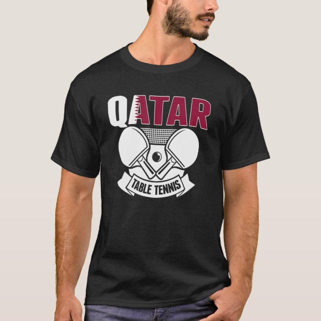 T-shirt Qatar Ping Pong  Proud Qatari Table Tennis Support (Devant)