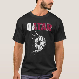 T-shirt Qatar Soccer Ball In Net Goal Soutenez Qatari Foo