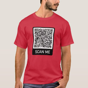 T-shirt QR Code Info Balayer moi Personnalisé Funny T-Shir