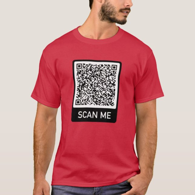 T-shirt QR Code Info Balayer moi Personnalisé Funny T-Shir (Devant)