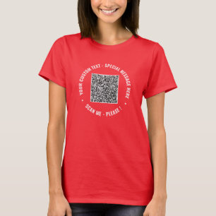 T-shirt QR Code Info Texte et couleur personnalisés T-shir