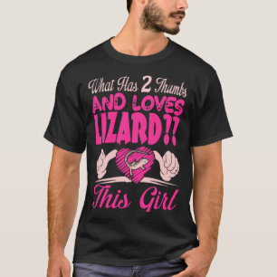 T-shirt Qu'a 2 pouces et adore les lézards cette fille
