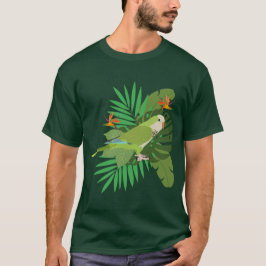T-shirt Quacker parrot with leaves