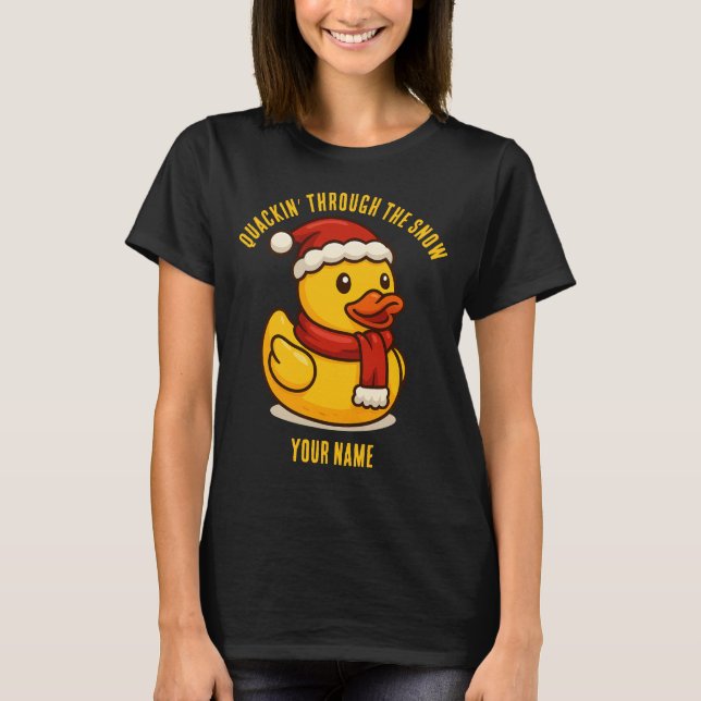 T-shirt Quackin' Through the Snow Rubber Duck Christmas (Devant)