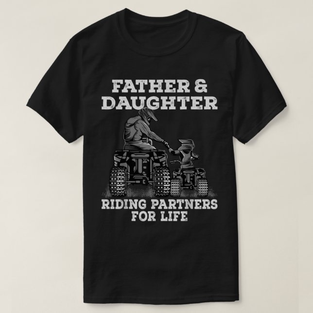 T-shirt Quad Bike - Partenaires d'équitation père et fille (Design devant)