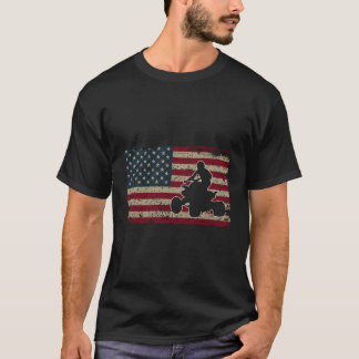 T-shirt Quad Biker America Drapeau cadeau I Atv Four Wheel