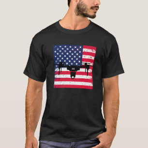 T-shirt Quadcopter Pilote De Drapeau Us Pour Cool Racing D