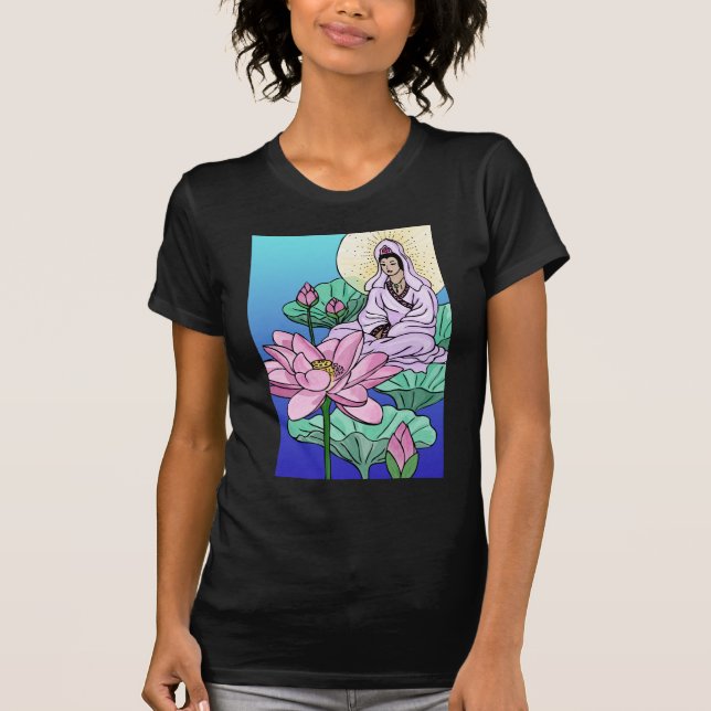 T-shirt Quan Yin (Kuan Yin) dans le Lotus (Devant)