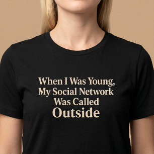 T-shirt Quand j'étais jeune, mon réseau social était drôle