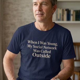 T-shirt Quand j'étais jeune, mon réseau social était drôle