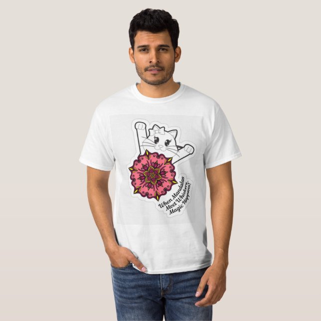 T-shirt Quand Les Mandalas Rencontrent Les Whiskers, La Ma (Devant entier)