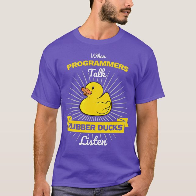 T-shirt Quand les programmeurs parlent des canards en caou (Devant)