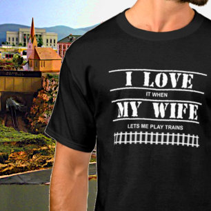 T-shirt Quand Ma Femme Me Laisse Jouer Trains Steam Diesel