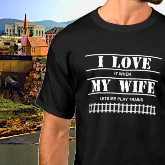 T-shirt Quand Ma Femme Me Laisse Jouer Trains Steam Diesel (Créateur téléchargé)
