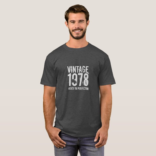 T-shirt quarantième Cru 1978 d'anniversaire âgé à la (Devant entier)