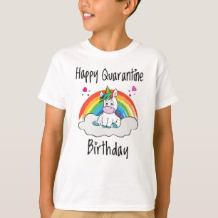 T-shirt Quarantine Anniversaire Unicorn arc-en-ciel