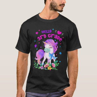 T-shirt Quarantine Unicorn Hello 3Rd Grade Funny Quarantin