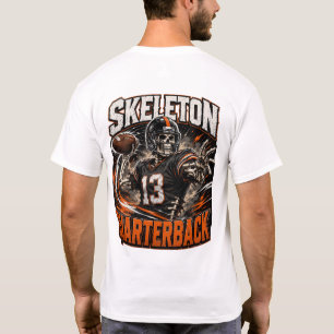 T-shirt Quartier-maître squelette Halloween Football Art
