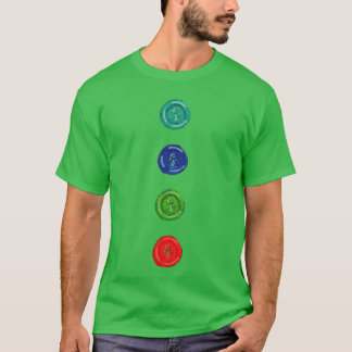 T-shirt Quatre boutons groovy chat bleu drôle de costume d