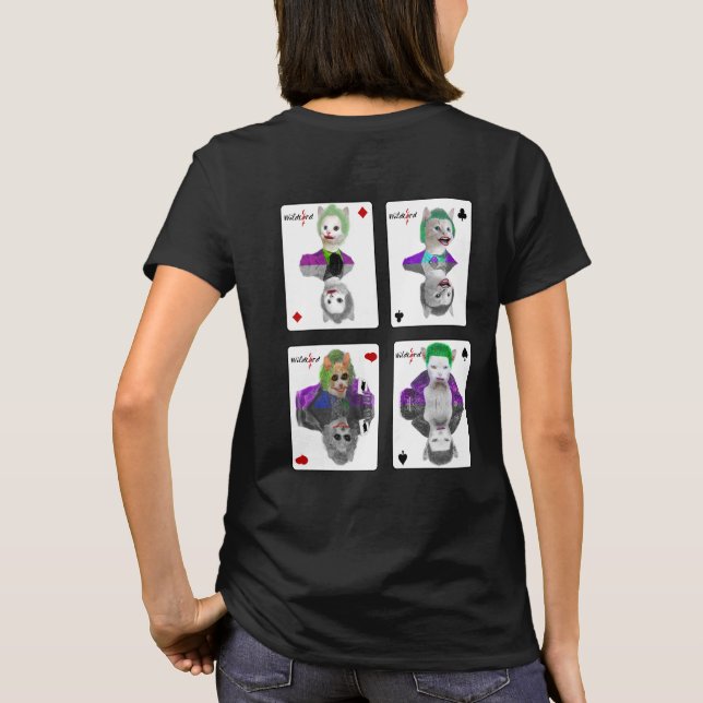 T-shirt Quatre cartes de jeu de chats de clown de (Dos)