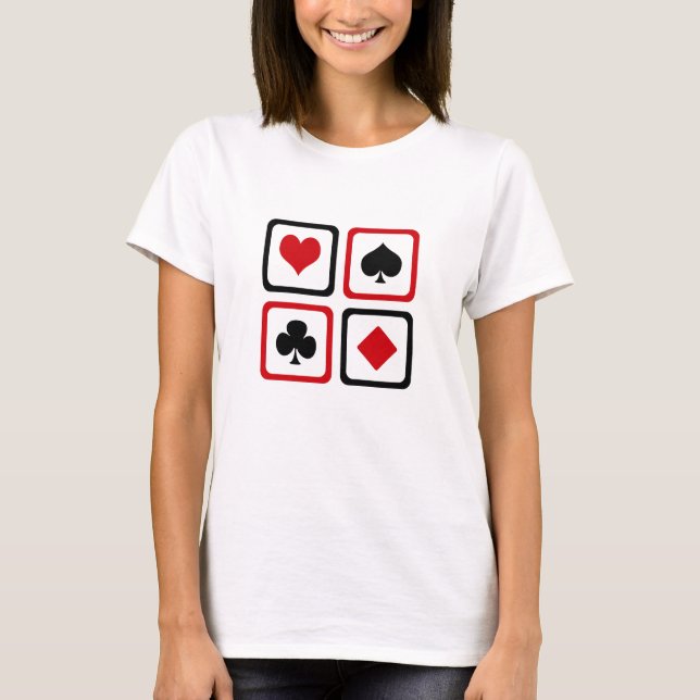 T-shirt Quatre combinaisons de cartes (Devant)