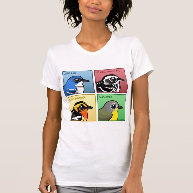 T-shirt Quatre fauvettes de couleur (Devant)