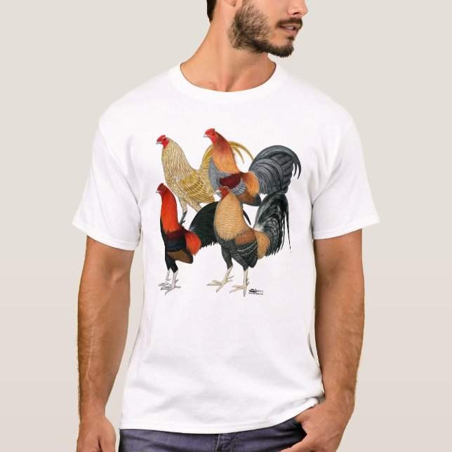 T-shirt Quatre gamecocks (Devant)