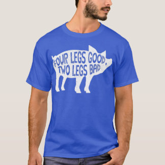 T-shirt Quatre Jambes Bon Deux Jambes Mauvais Livre Pig Ré