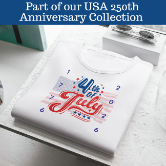 T-shirt Quatre juillet USA 250e anniversaire 