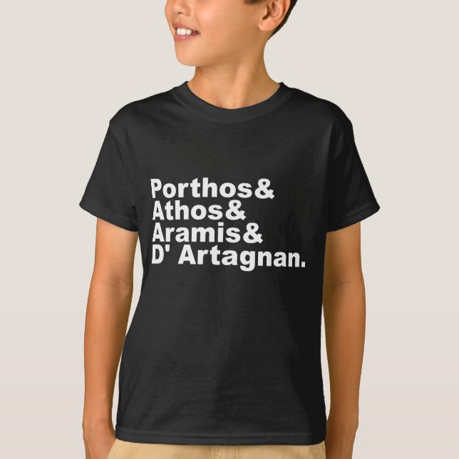 T-shirt Quatre mousquetaires - Porthos Athos Aramis (Devant)