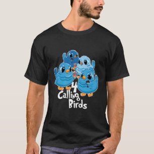 T-shirt Quatre Oiseaux Appelant 12 Jours Chanson