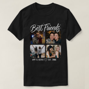 T-shirt Quatre Photos Collage Meilleures Amies