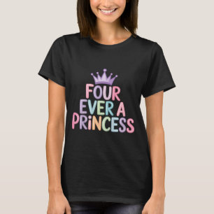 T-shirt Quatre pour une princesse anniversaire 4 ans fille