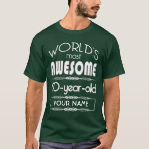 T-shirt quatre-vingt-dixième D'anniversaire des mondes