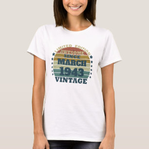 T-shirt Quatre-vingts ans vintages personnalisés 80e anniv