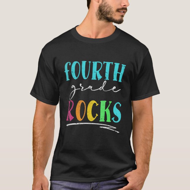 T-shirt Quatrièmement Grade Rocks Retour à l'équipe scolai (Devant)